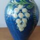 Vase signed Primavera in blue glazed ceramic 1920 1930