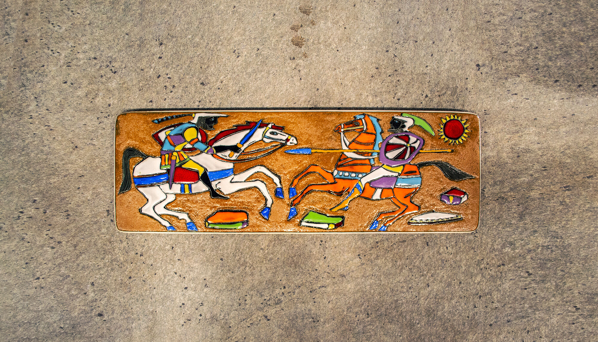 Ceramic bas-relief by Bruno Ugo for HUGO R.S.M. Repubblica di S. Marino Anni '60