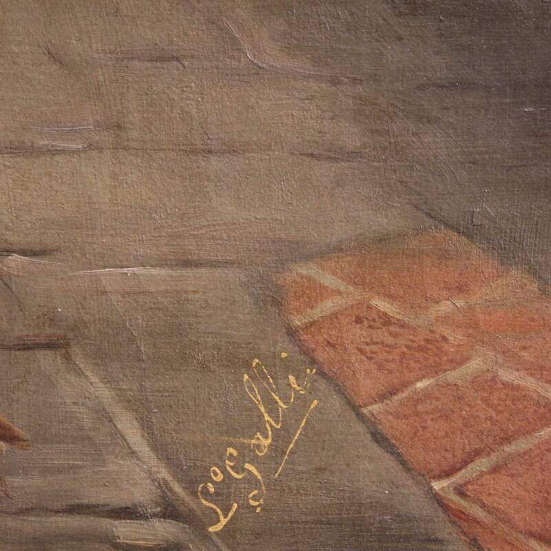 Scène intérieure du 19ème siècle peinture italienne