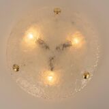 round glass ice Murano ceiling lights by Hillebrand, Germany, 1970s