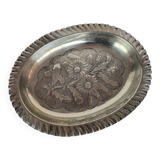 Antique Silver Plated Brass Oval Dish Fruit Bowl