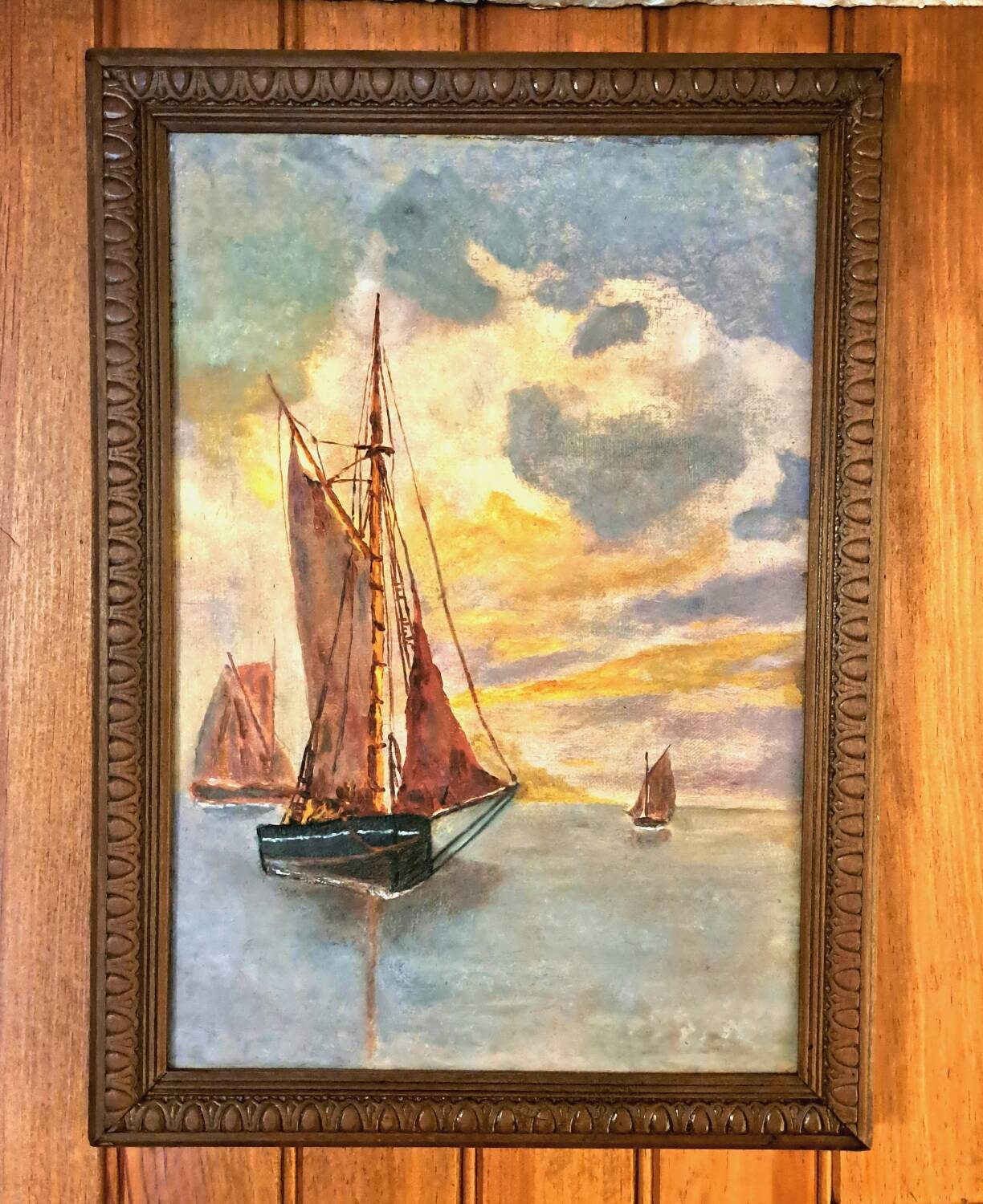 Impressionist painting - Marine Oil on canvas - 19th century - French Impressionist school