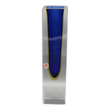 Large vintage sommerso vase murano glass flavio polished seguso italy 1970