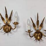 Pair of wheat ear wall lights