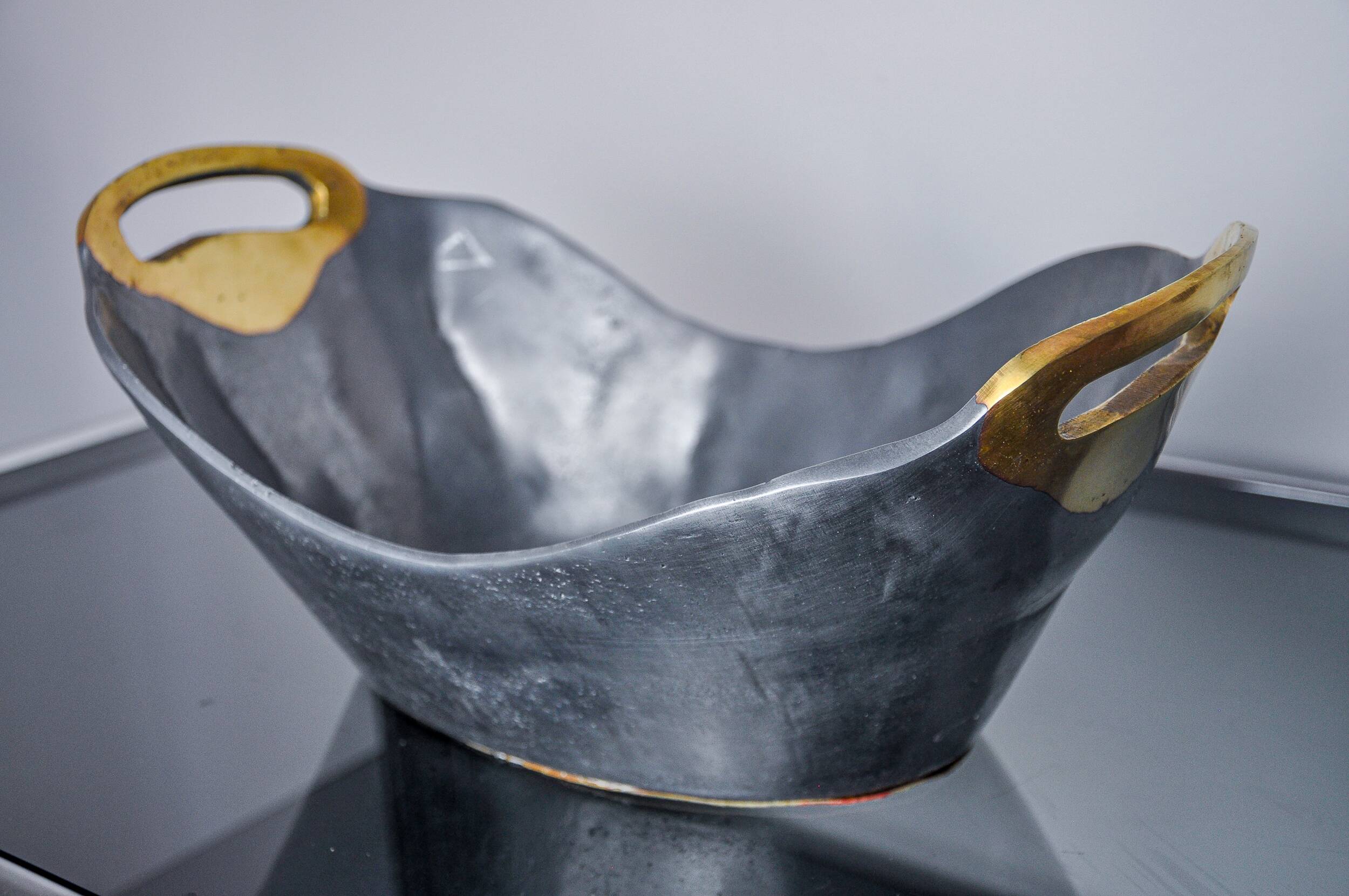 Brutalist centerpiece by Ardisur, Brass and aluminum, Spain, 1970