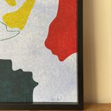 Colorful abstract painting, hand painted in acrylic on paper
