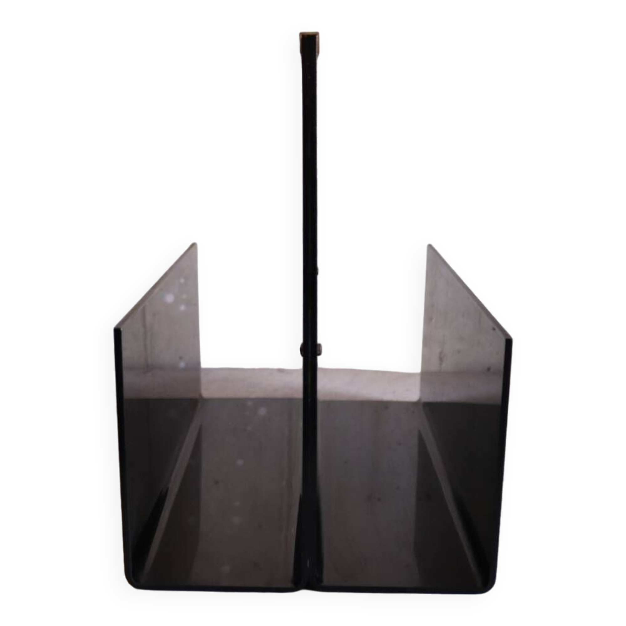 Roche Bobois 70's black plexi magazine rack