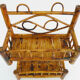 Vintage wall shelf in black bamboo, shelf or to be laid or hung. Year 70