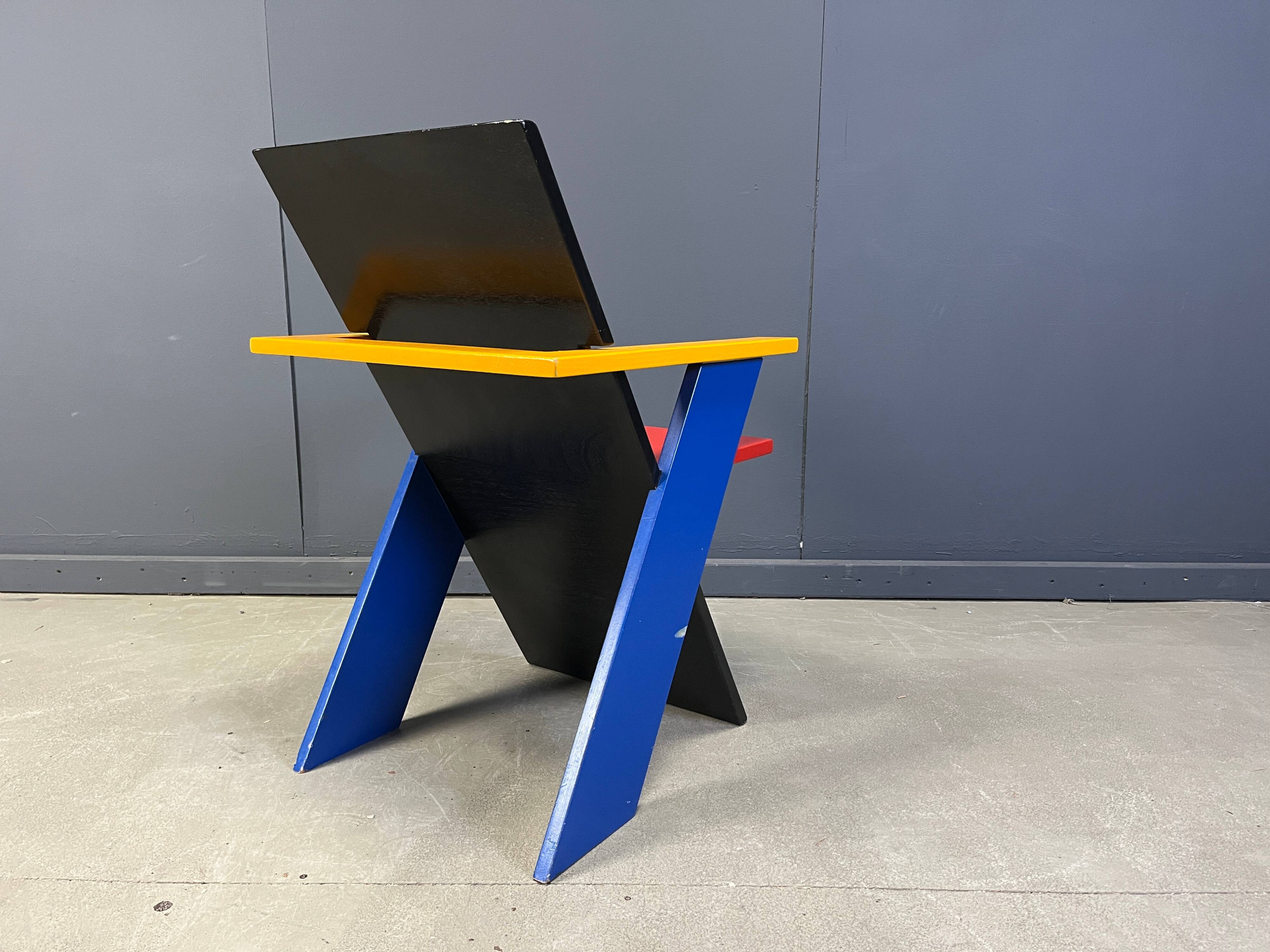 Colourful postmodern armchair, 1980s