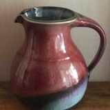 Pitcher carafe in enamelled sandies colors pink and blue