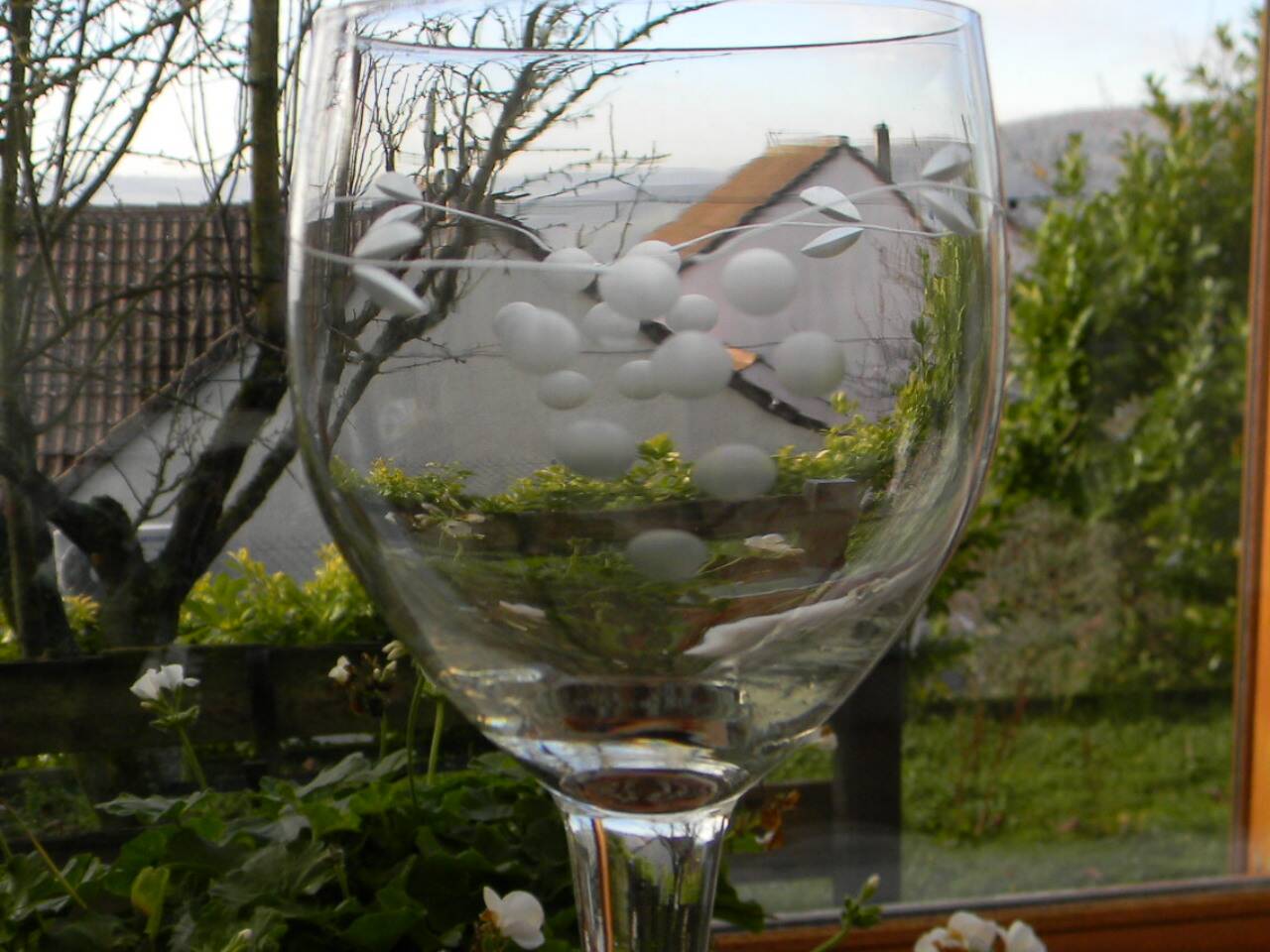 Set of 5 glass water glasses from the 1950s.