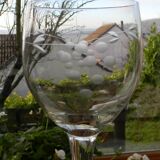 Set of 5 glass water glasses from the 1950s.