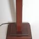 Leather lamp, saddle-stitched, 1960s vintage France.