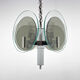 Unique art deco chrome & glass chandelier, 1920's