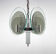 Unique art deco chrome & glass chandelier, 1920's