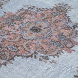 Handmade oriental 1980s 187 cm x 285 cm blue rug