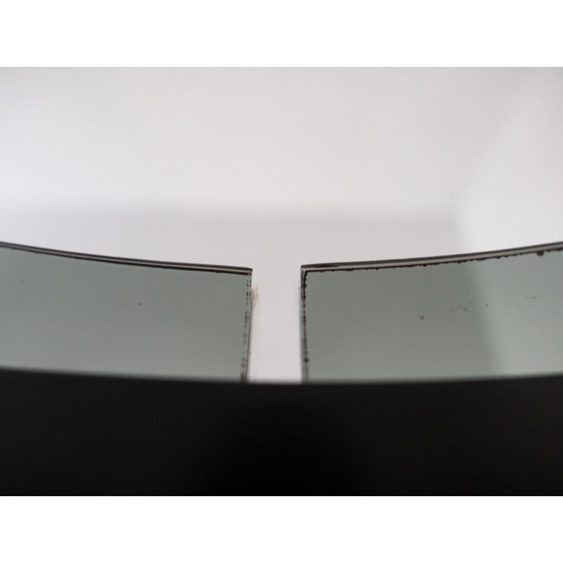 Round smoked glass wall mirror, Italy 1970s