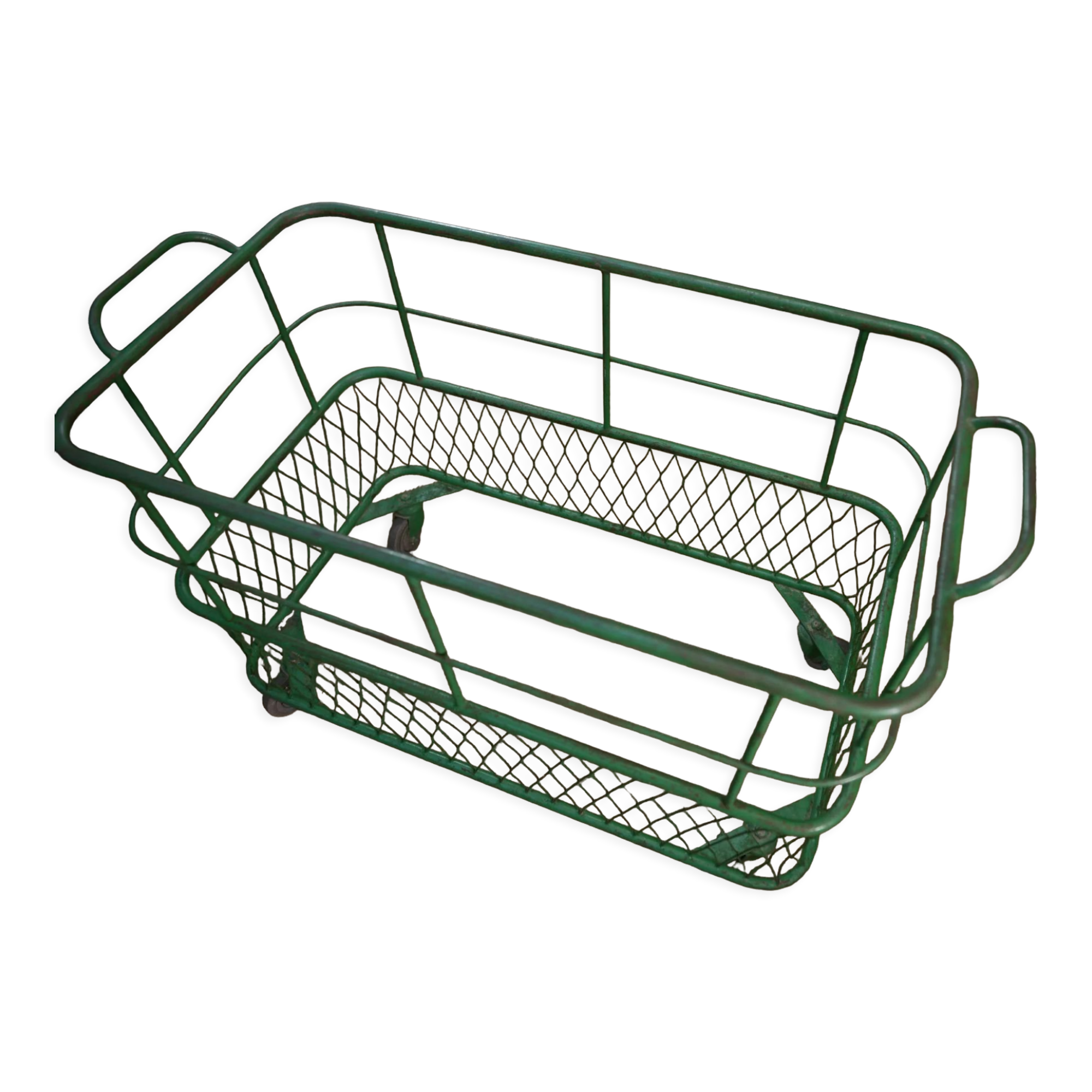 Former factory trolley with wheels from the 1950s
