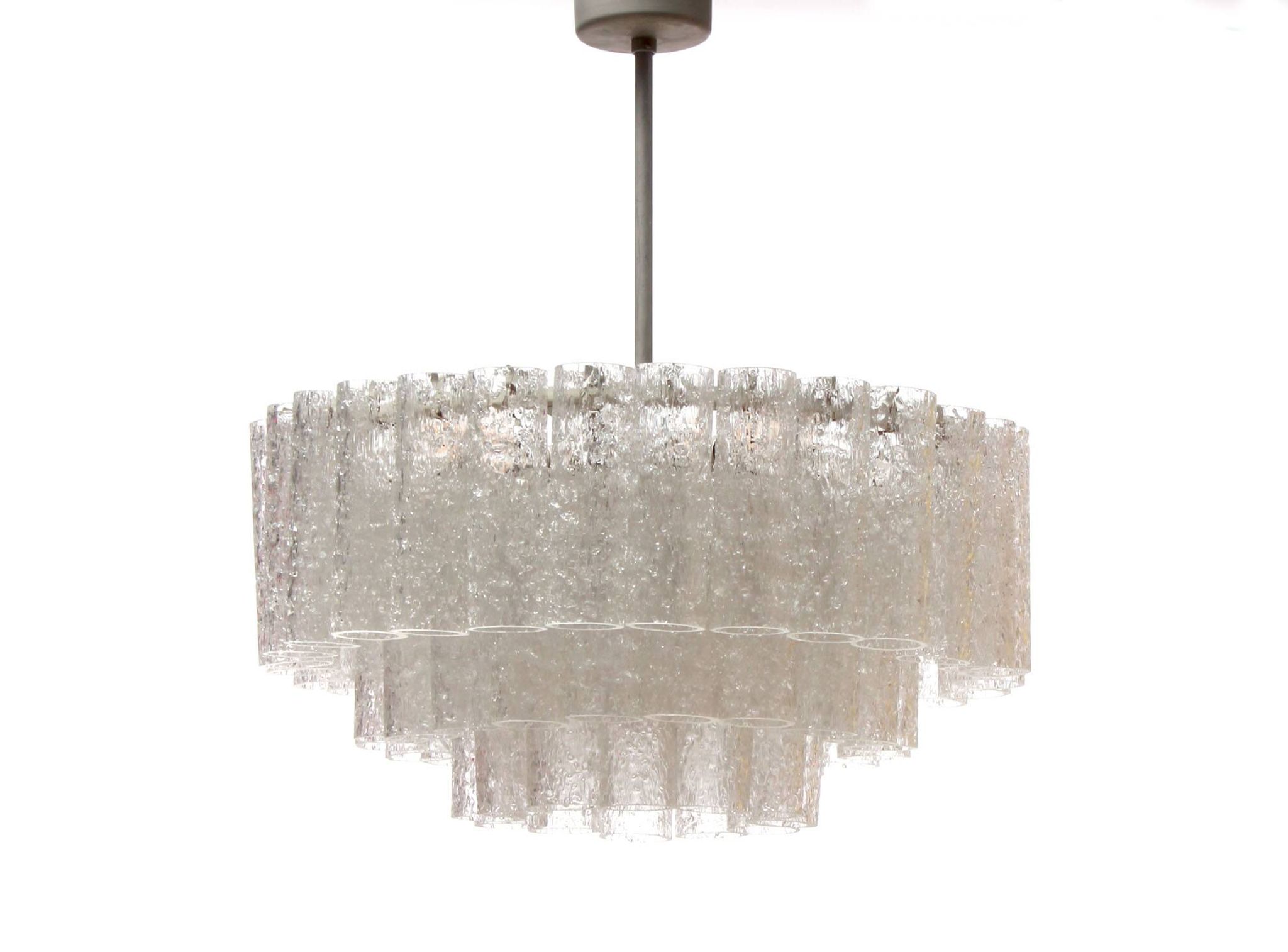 German 1960s chandelier with 60 cristall glass tubes