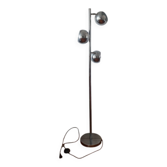 Lampadaire en métal chromé