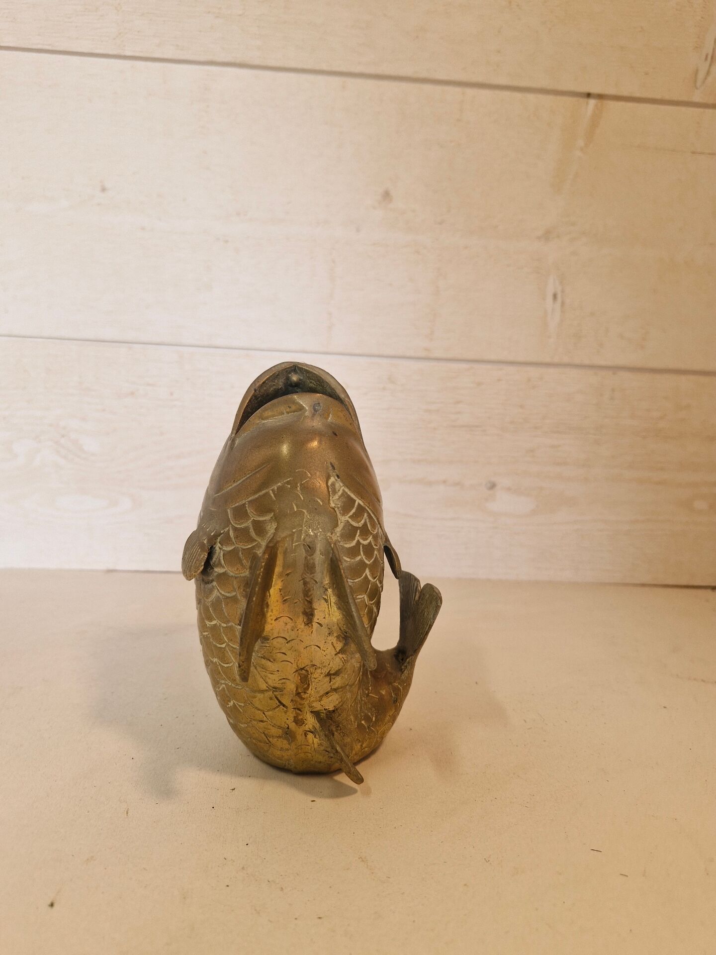 Vase poisson en laiton