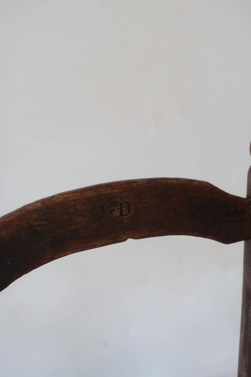 Pair of straw farm chairs