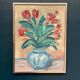 Huile sur toile suédoise du milieu du siècle – « Vase » par Bengt Delefors – Vintage et encadrée