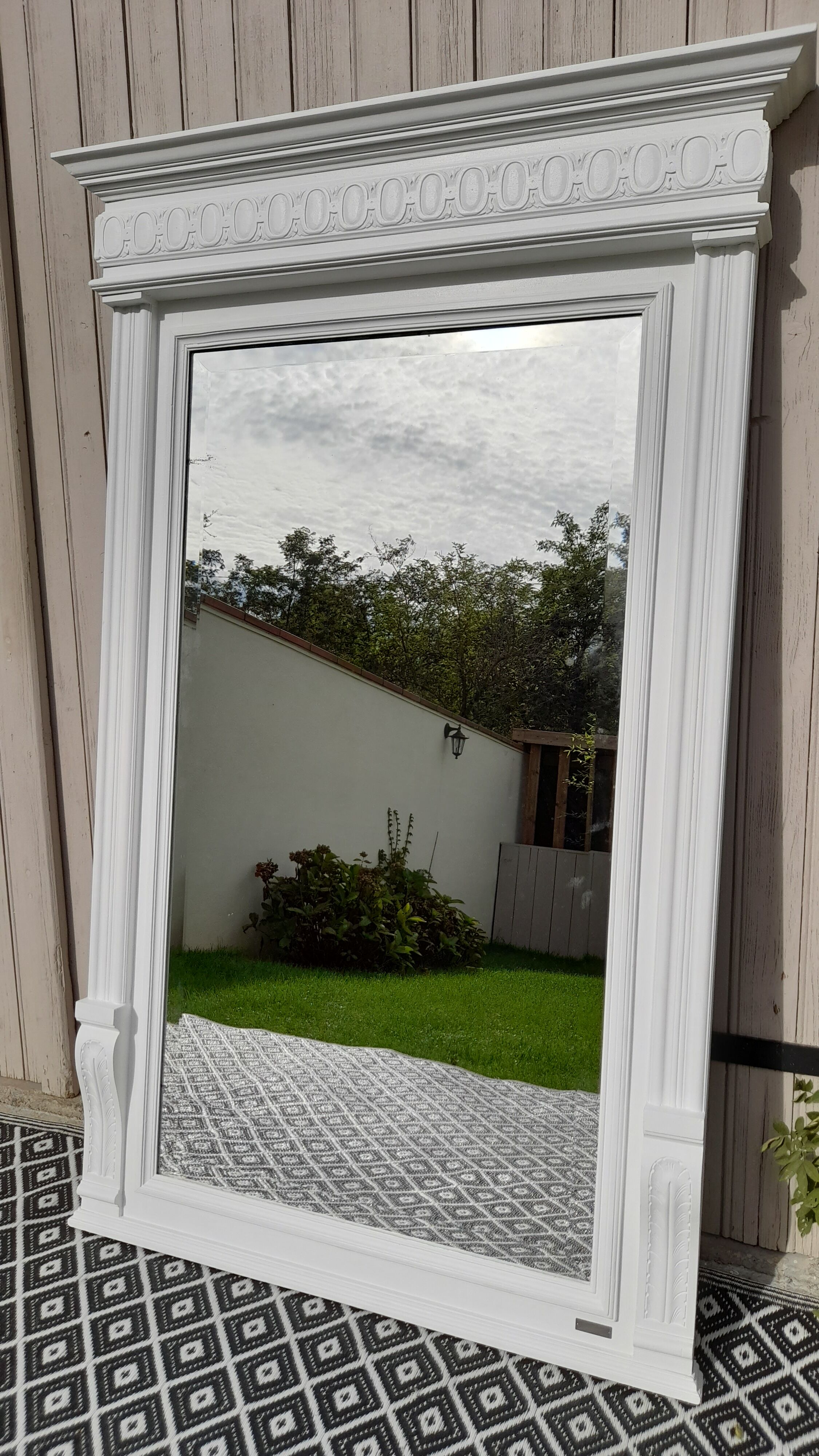 Beveled trumeau mirror