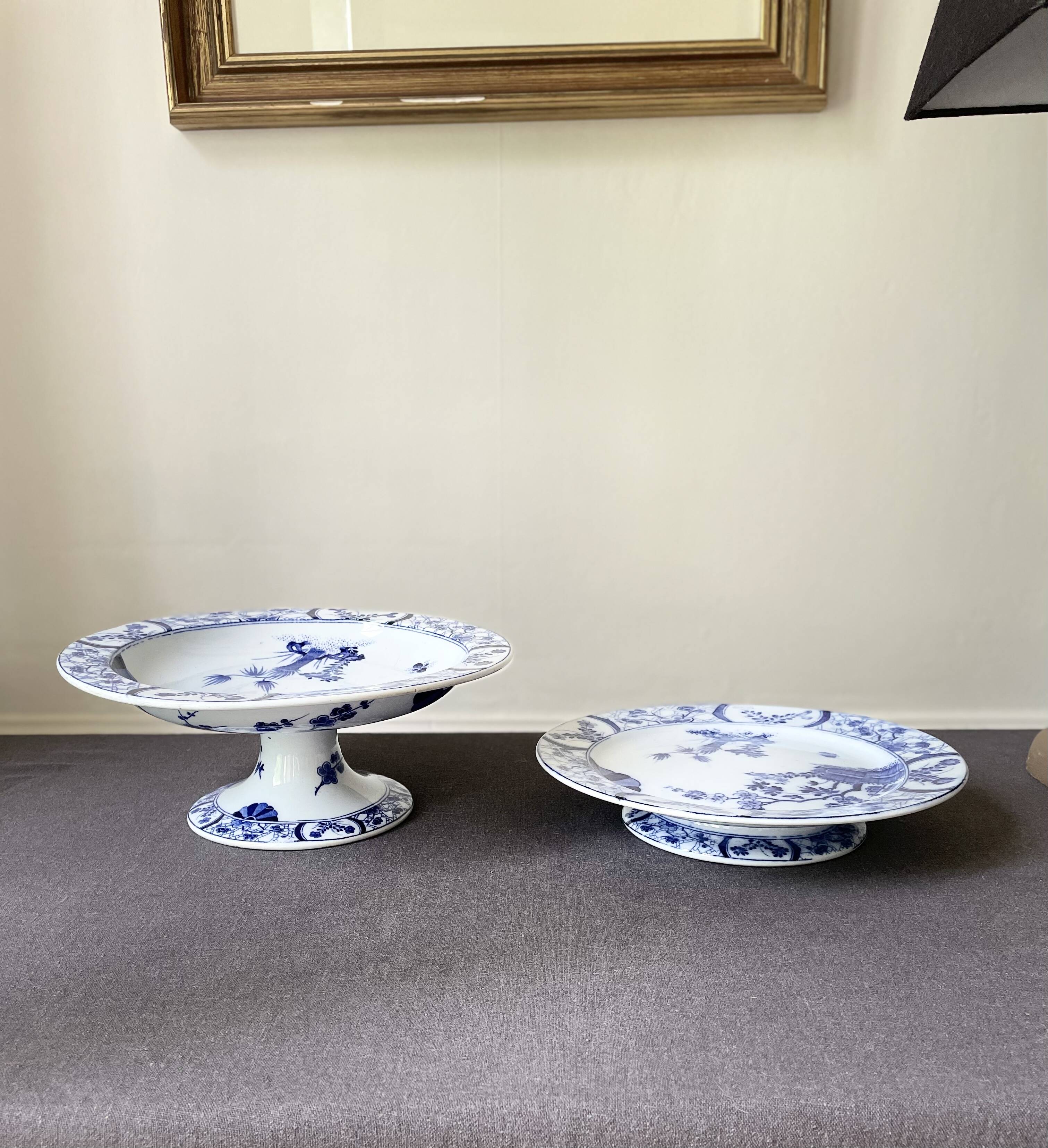 Earthenware compotier Creil & Montereau Japanese service 19th century