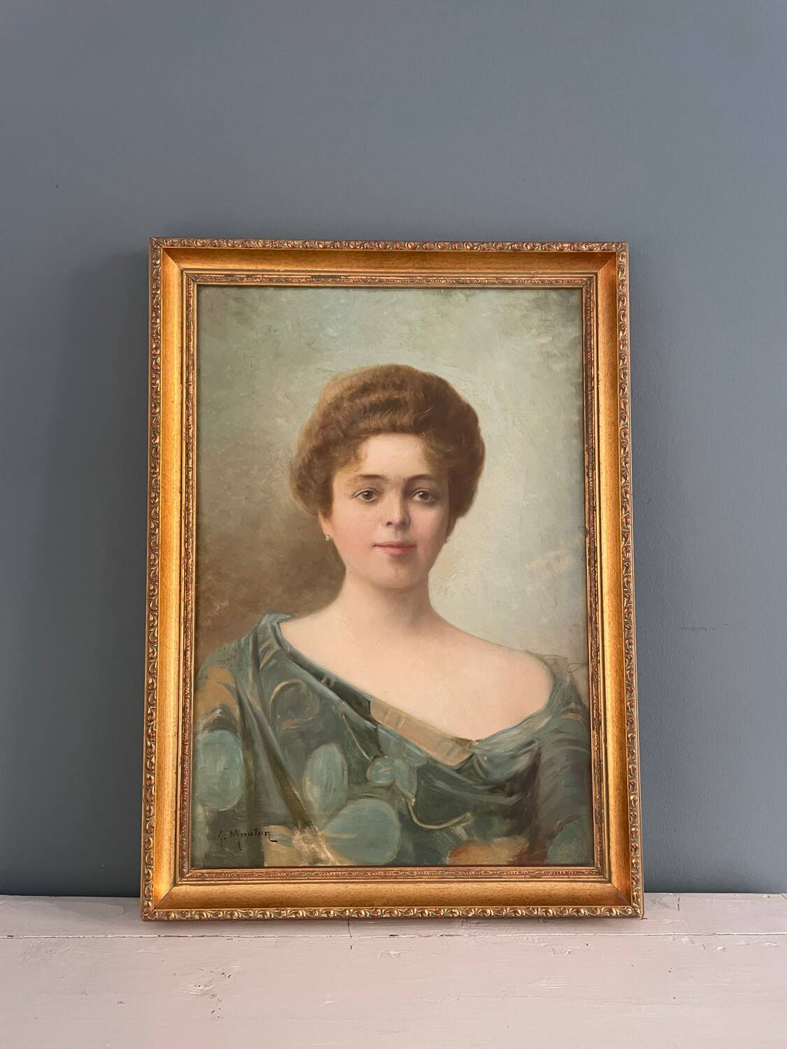 Old painting signed Georges Mouton, early 20th century