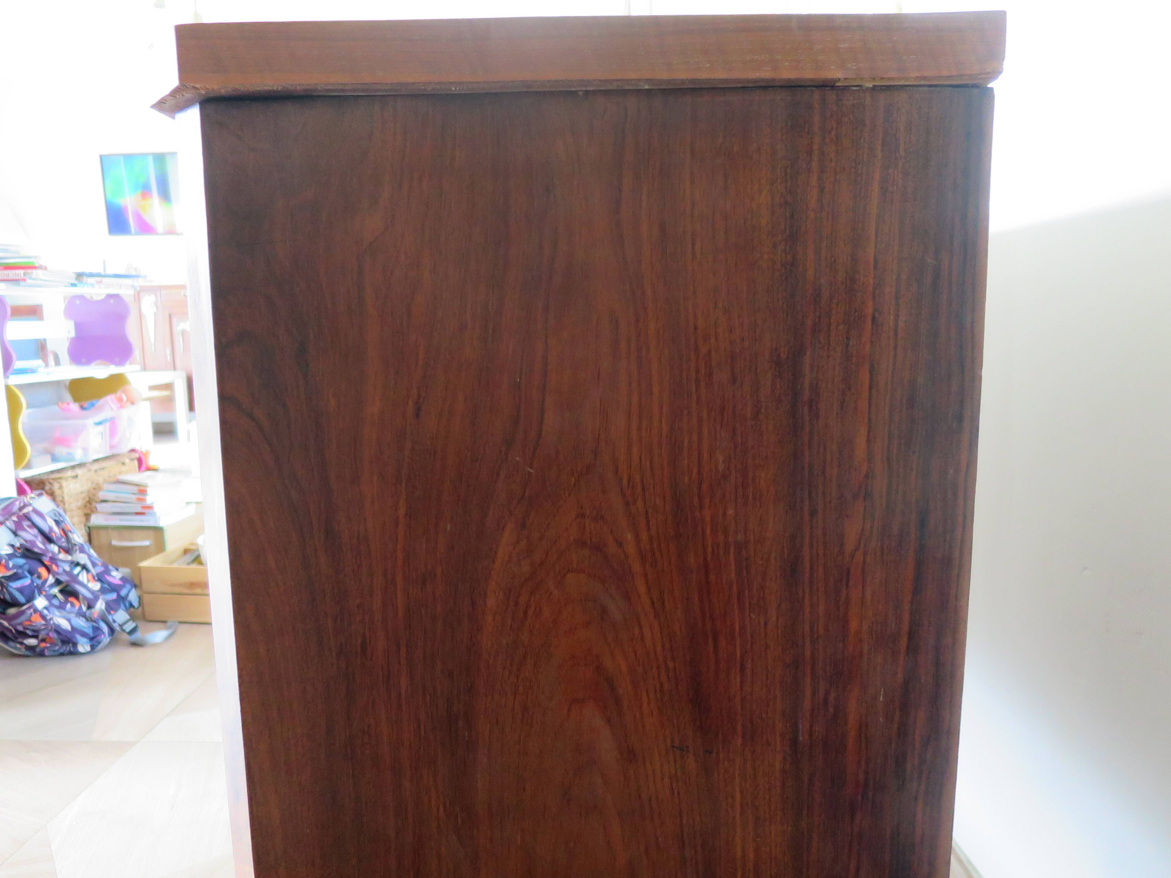 Antique oak burr chest of drawers - 4 drawers - marquetry inlay from the early 21st century