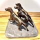 STATUE 3 HUNTING DOGS in CAST IRON