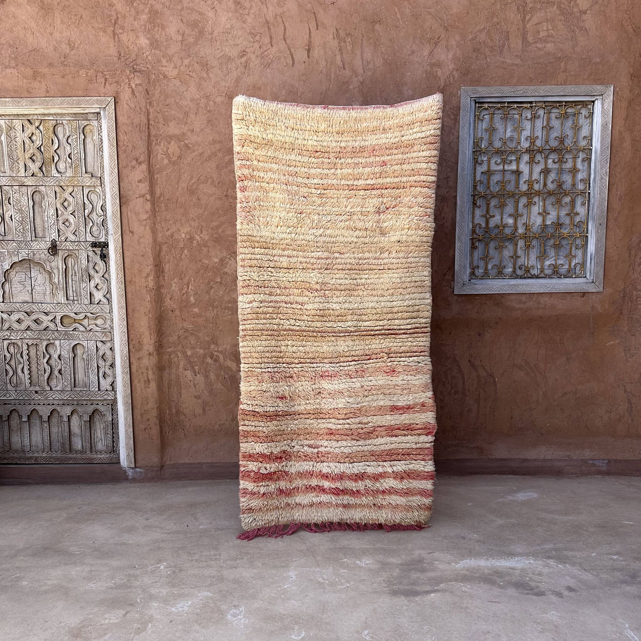 Tapis Marocain  Marmoucha beige - 89 x 186 cm