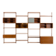 Kai Kristiansen four bay teak wall unit with a dresser, FM Mobler, Denmark