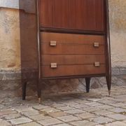Secrétaire vintage année 60 en acajou marque Mobilor