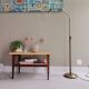 Adjustable swing arm modernist floor lamp