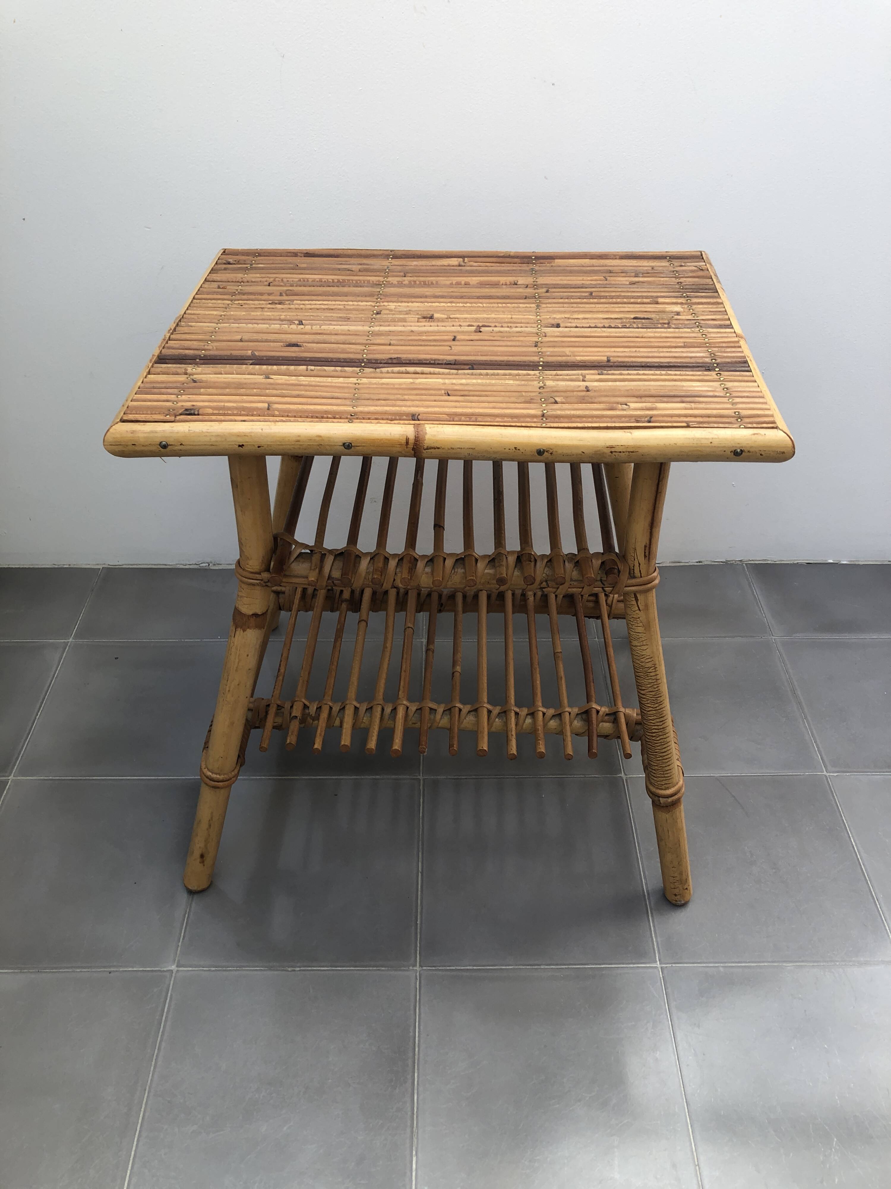 Audoux Minet bamboo rattan coffee table