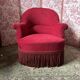 Napoleon III crapaud armchair in deep burgundy velvet