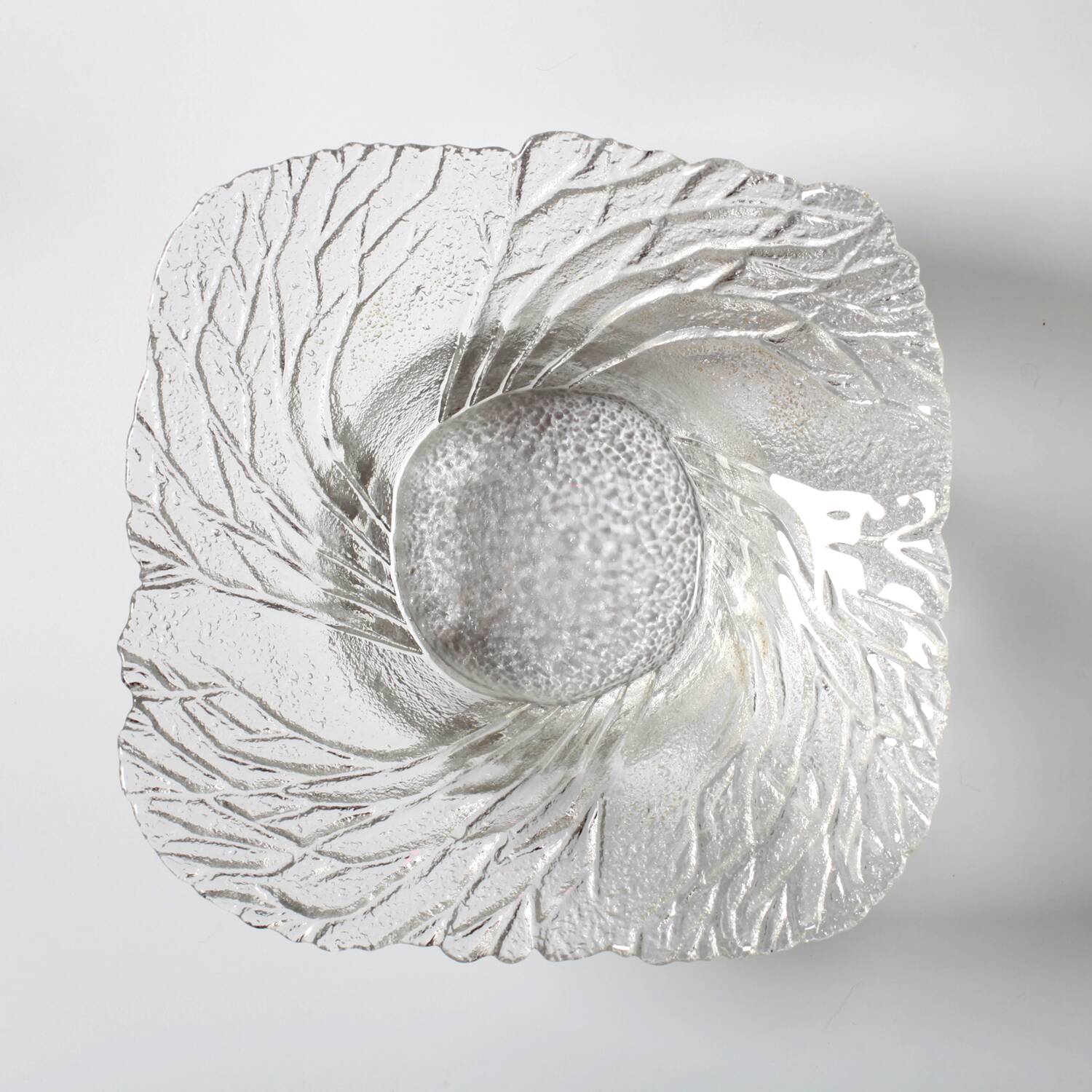 Mid-Century Finnish Glass Bowl: Lasisepät Mäntsälä 'Forest' Design / 1970s