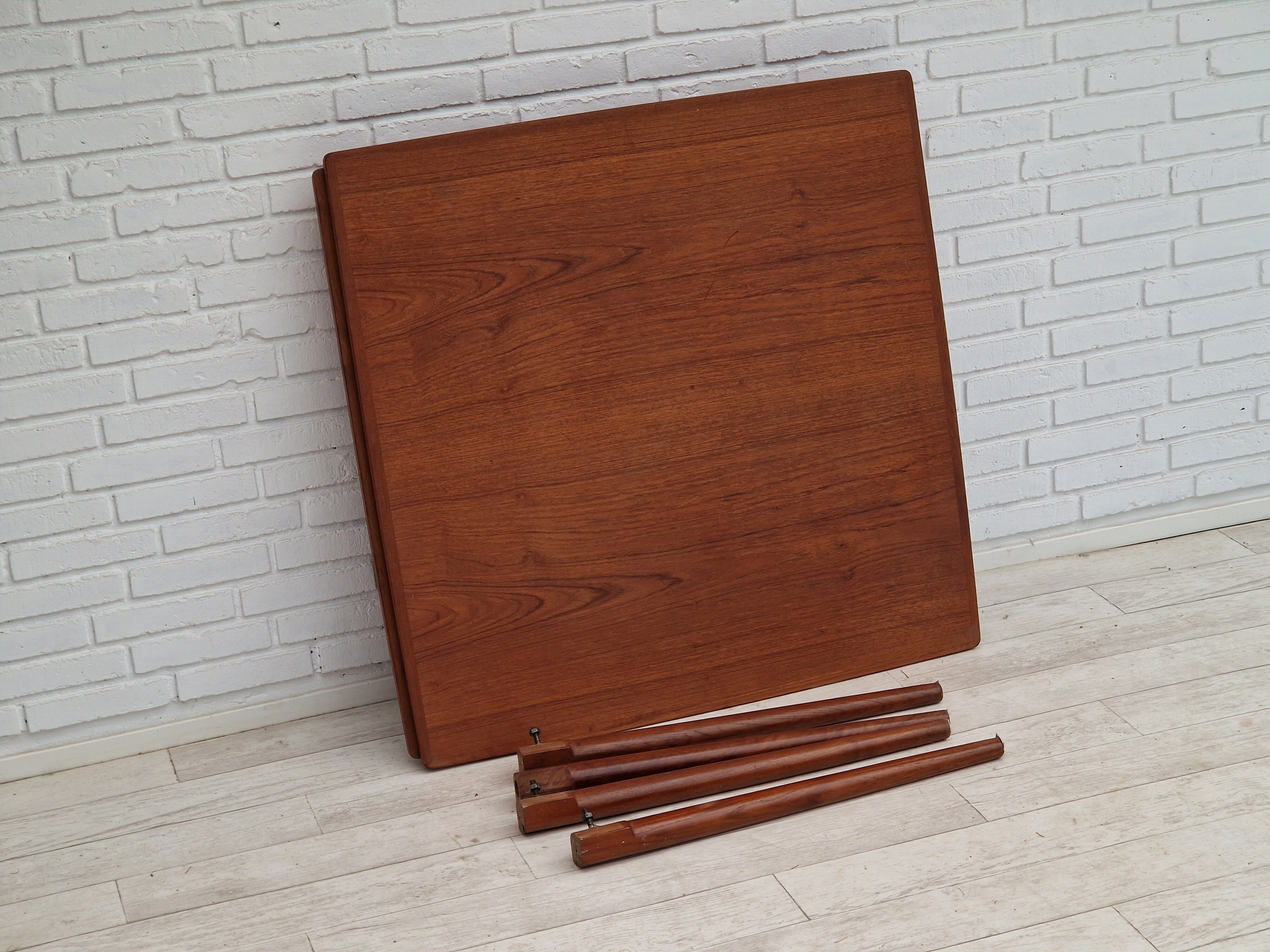 1960, Danish design, unfolded dining table, teak wood.