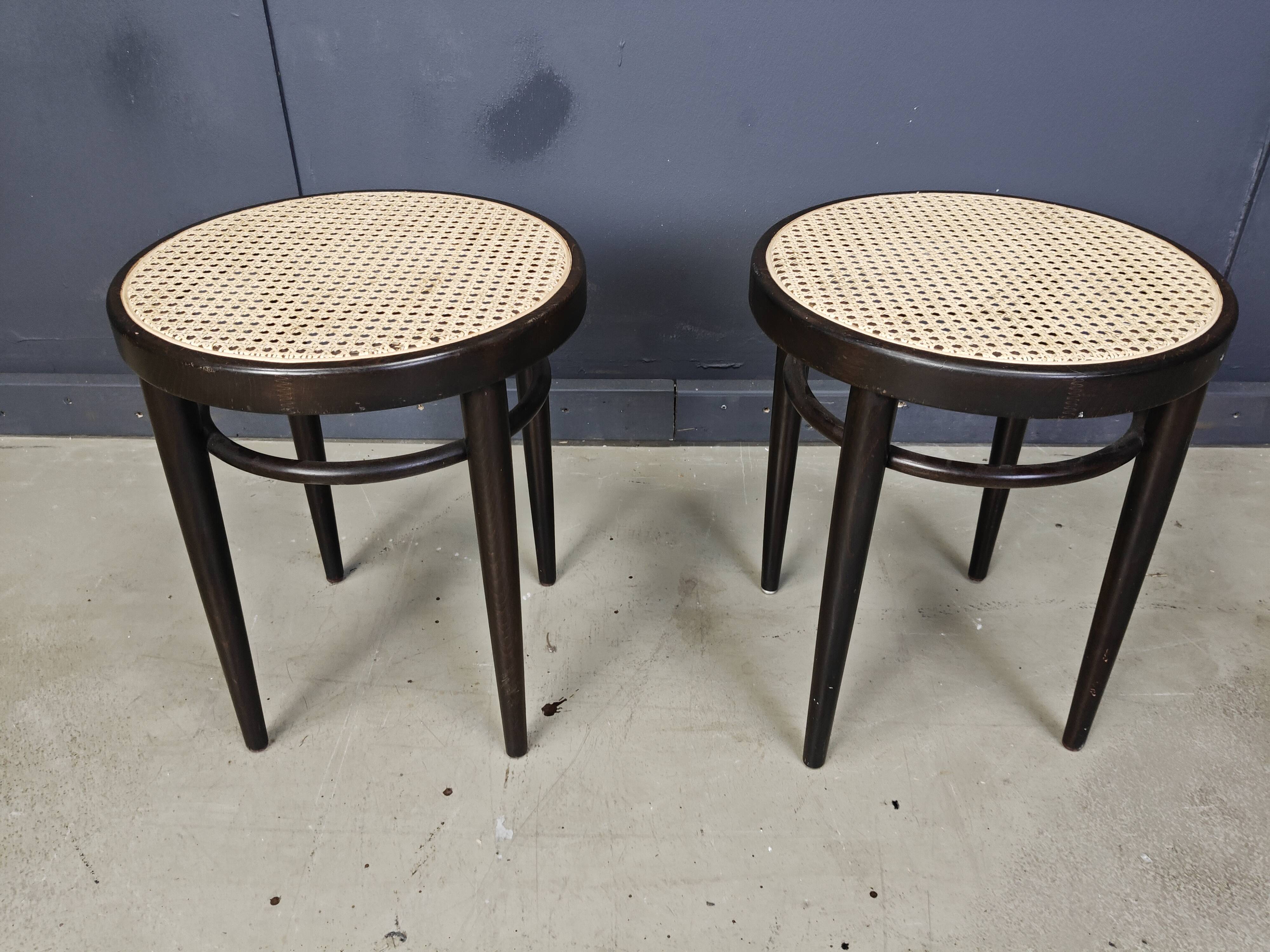 Pair of Thonet 214RH stools, 1980s