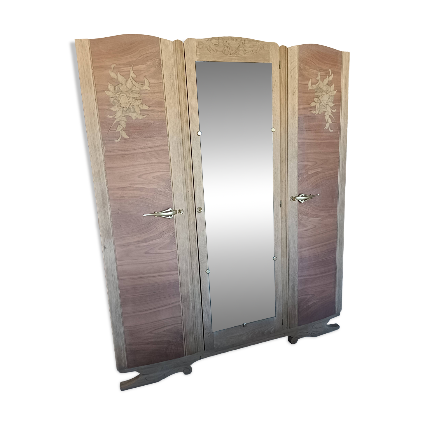 Renovated Art Deco oak wardrobe