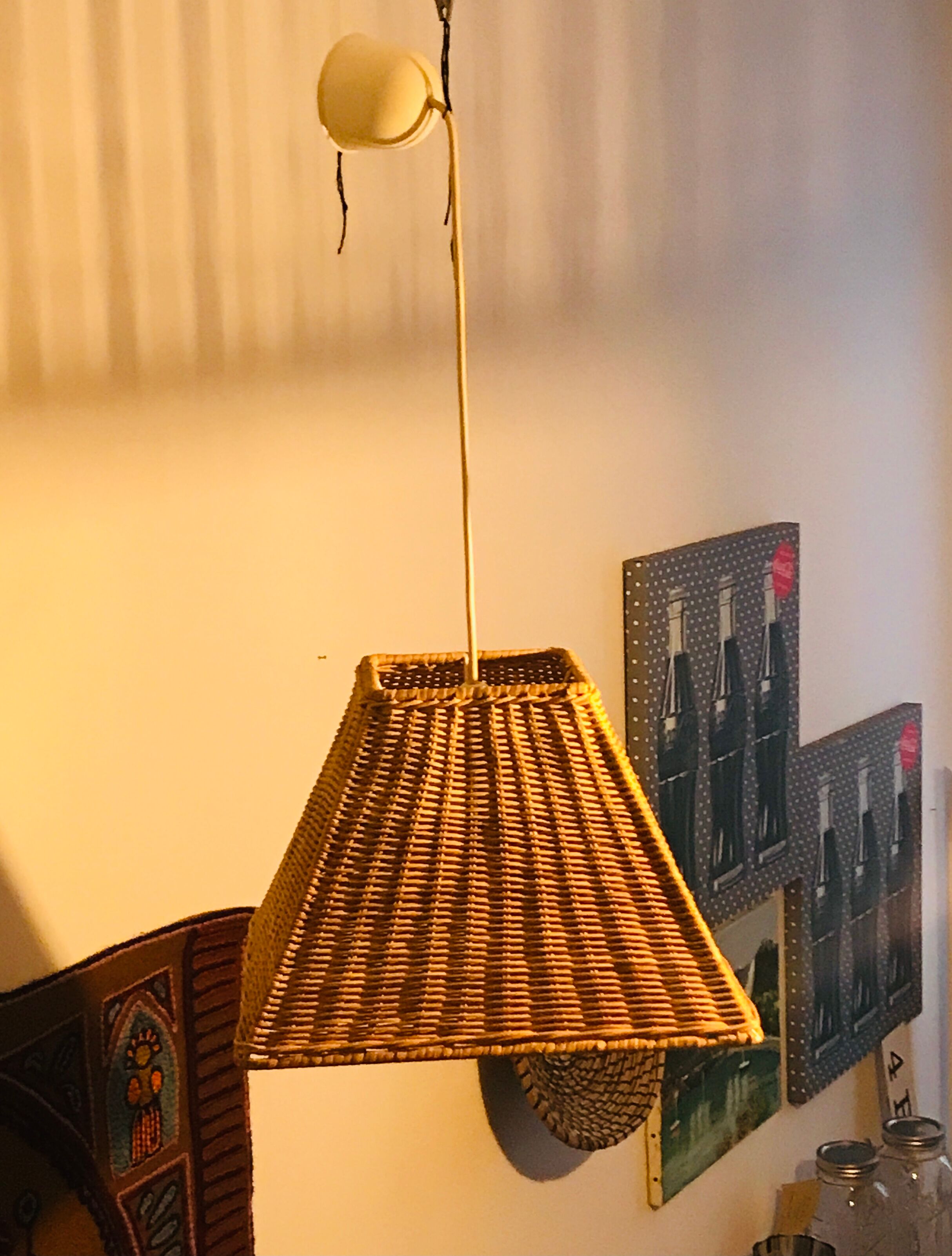 Square rattan suspension braided
