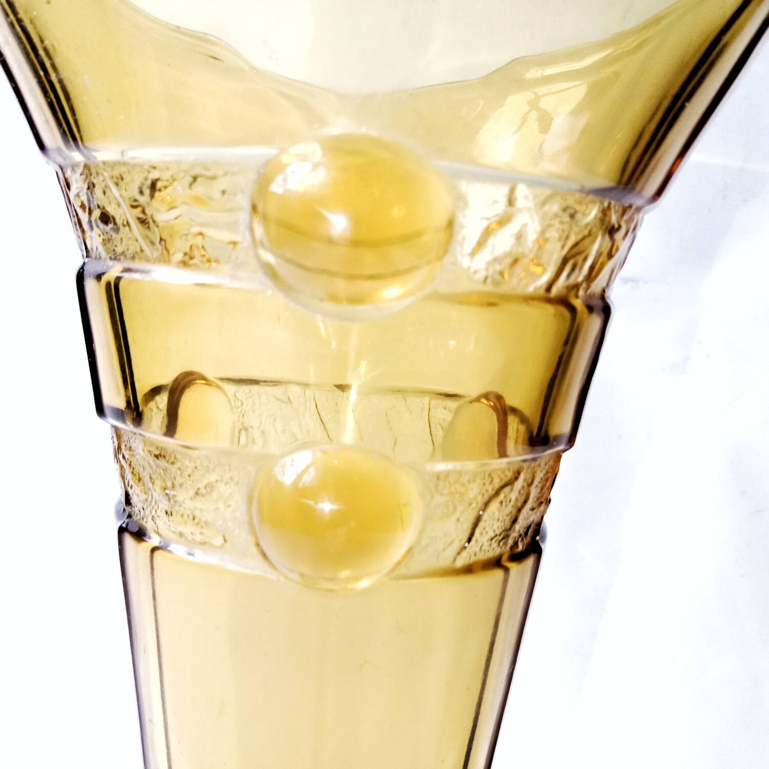 Stölzle Art Deco Amber Orange Tulip Vase 1930