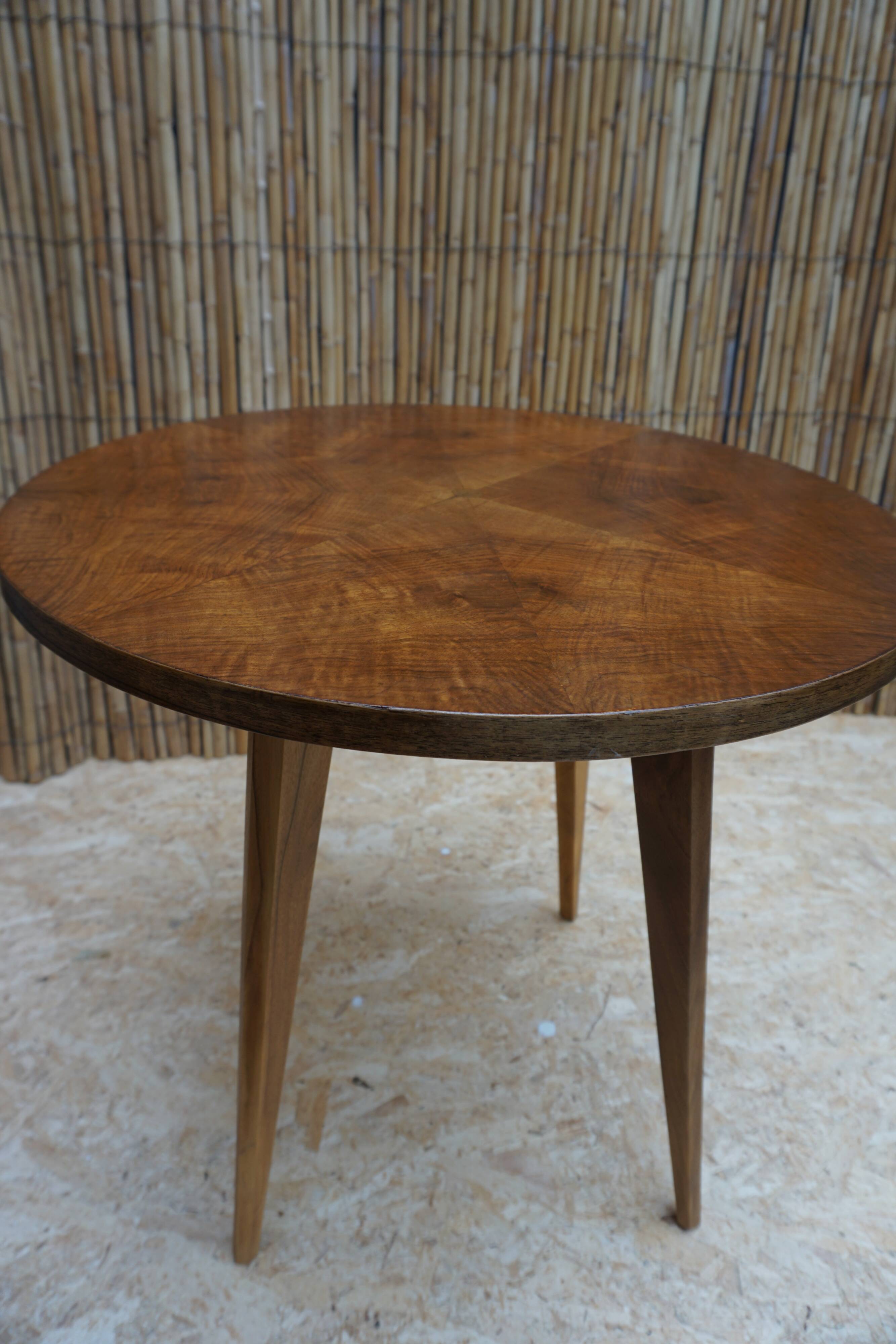 Art Deco walnut side table or coffee table.