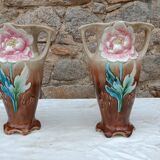 Pair of slipware vases