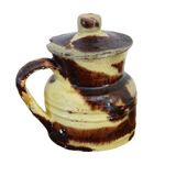 Petit pichet ancien français en céramique avec couvercle, provenant de Dieulefit
