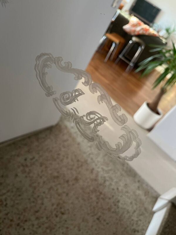 Miroir ancien gravé