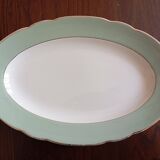 Plat ovale Villeroy & Boch Mettlach céladon et or