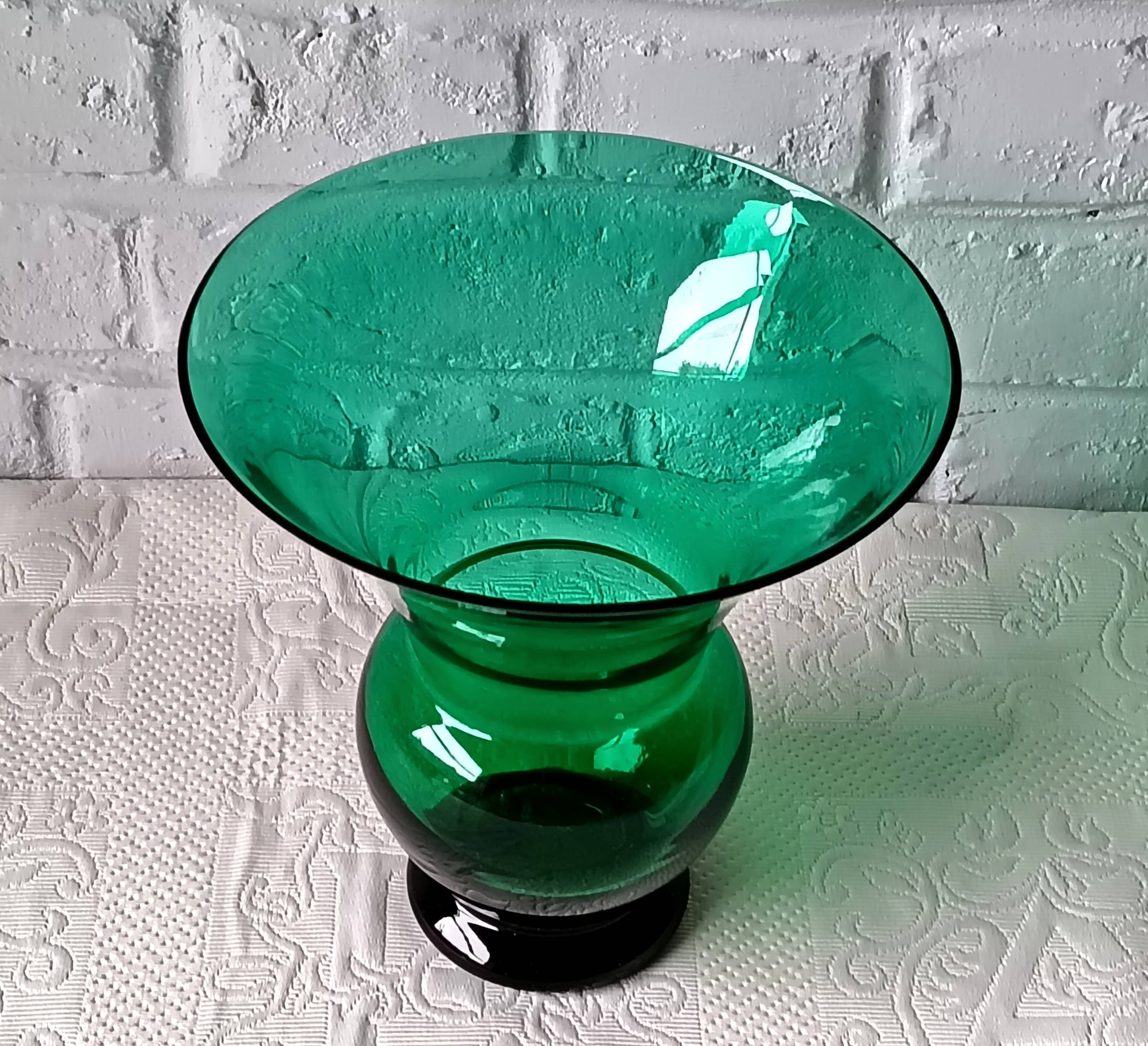 Vintage Green Glass Vase